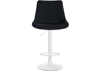 Lot de 2 tabourets de bar Toni, tissu, blanc/noir