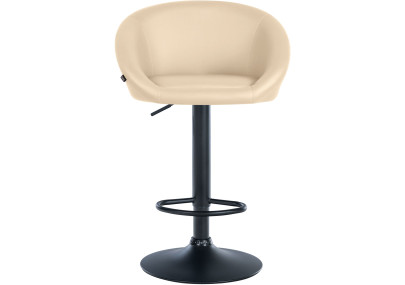 Tabouret de bar Davie, similicuir, noir et crème