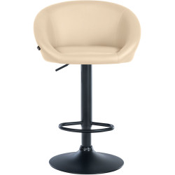 Tabouret de bar Davie, similicuir, noir et crème