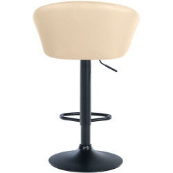 Tabouret de bar Davie, similicuir, noir crème