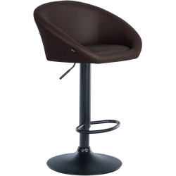Tabouret de bar Davie, similicuir, noir/marron