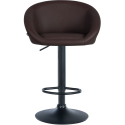 Tabouret de bar Davie, similicuir, noir brun