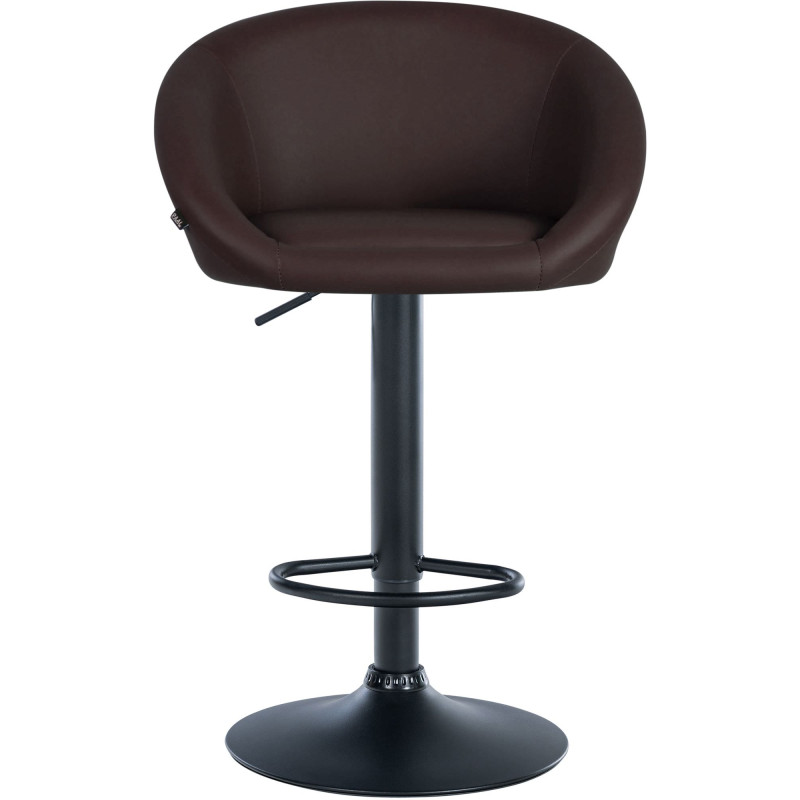 Tabouret de bar Davie, similicuir, noir brun