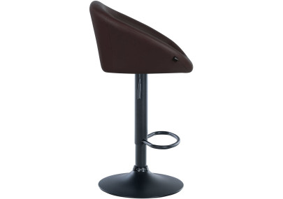 Tabouret de bar Davie, similicuir, noir/marron