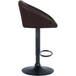 Tabouret de bar Davie, similicuir, noir brun