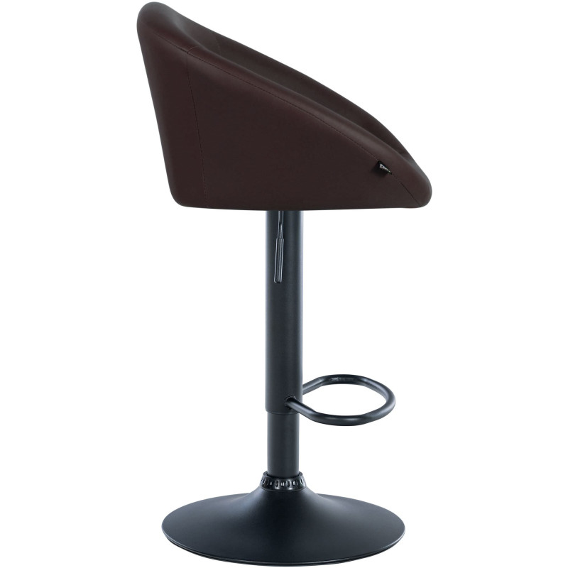 Tabouret de bar Davie, similicuir, noir brun