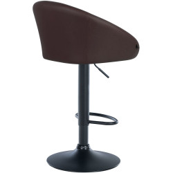 Tabouret de bar Davie, similicuir, noir brun