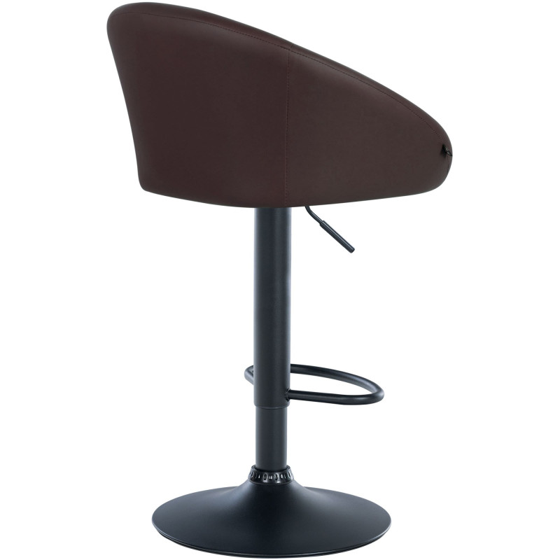 Tabouret de bar Davie, similicuir, noir/marron