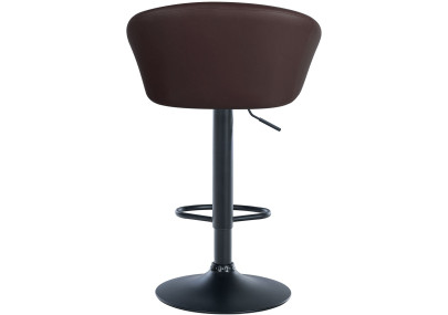 Tabouret de bar Davie, similicuir, noir/marron