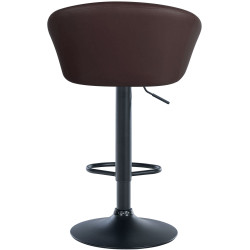 Tabouret de bar Davie, similicuir, noir/marron