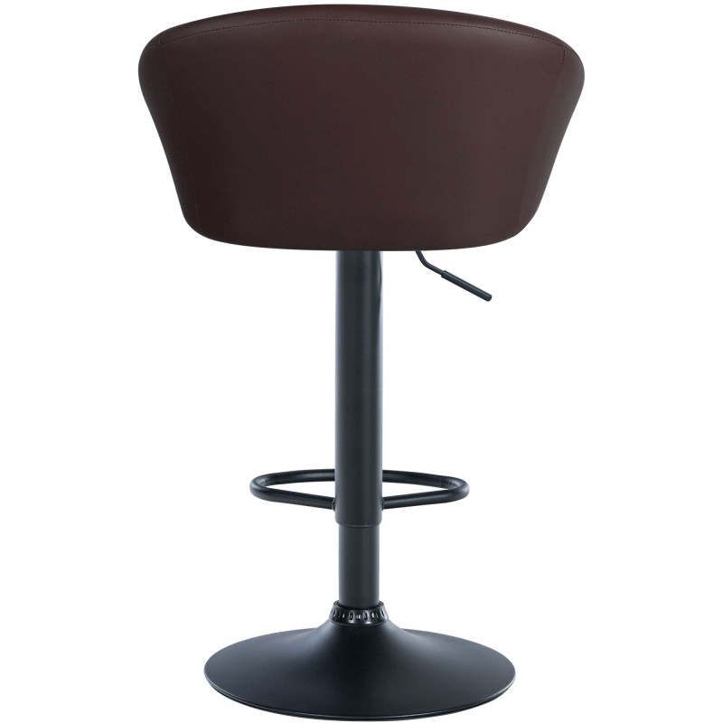 Tabouret de bar Davie, similicuir, noir brun