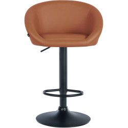 Tabouret de bar Davie, similicuir, noir brun clair