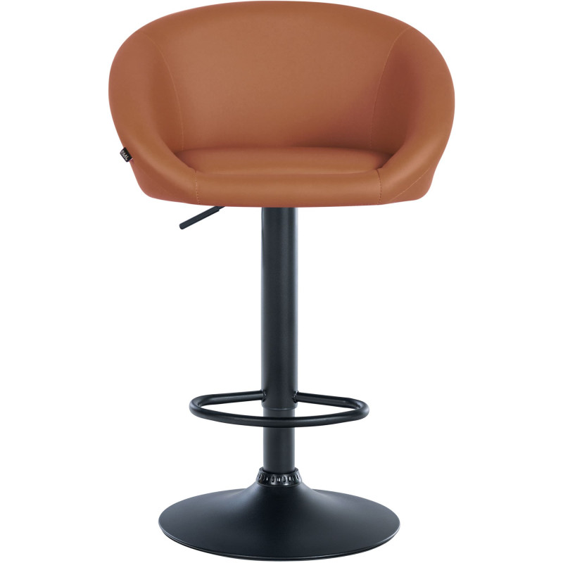 Tabouret de bar Davie, similicuir, noir brun clair