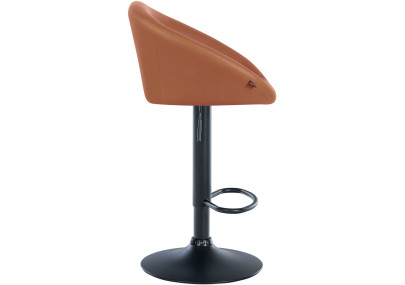 Tabouret de bar Davie, similicuir, noir/marron clair