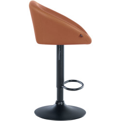 Tabouret de bar Davie, similicuir, noir brun clair