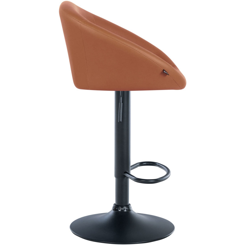 Tabouret de bar Davie, similicuir, noir/marron clair
