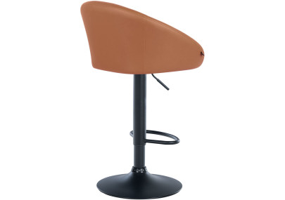 Tabouret de bar Davie, similicuir, noir/marron clair