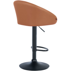Tabouret de bar Davie, similicuir, noir brun clair