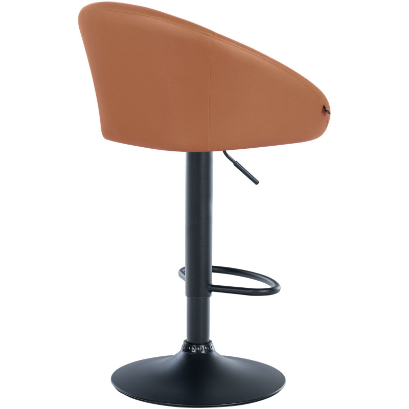 Tabouret de bar Davie, similicuir, noir brun clair