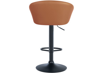 Tabouret de bar Davie, similicuir, noir/marron clair