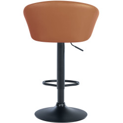 Tabouret de bar Davie, similicuir, noir brun clair
