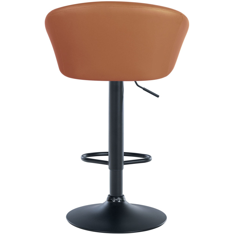 Tabouret de bar Davie, similicuir, noir brun clair