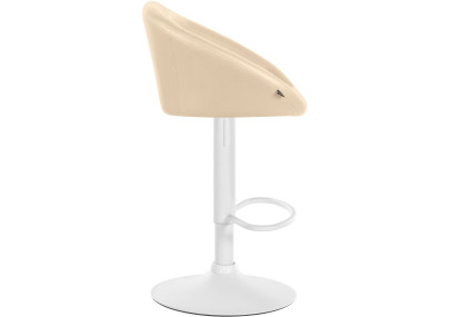 Tabouret de bar Davie, similicuir, blanc/crème