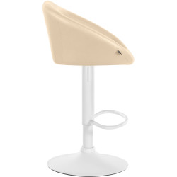 Tabouret de bar Davie, similicuir, blanc crème
