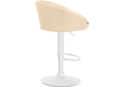 Taburete de bar Davie, polipiel, blanco/crema