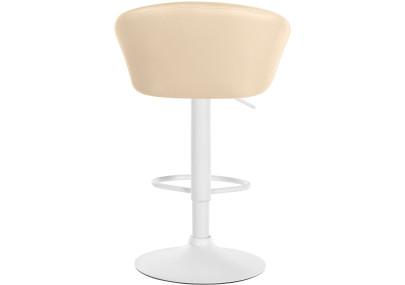 Tabouret de bar Davie, similicuir, blanc/crème