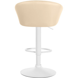 Tabouret de bar Davie, similicuir, blanc crème