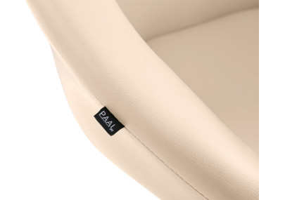 Taburete de bar Davie, polipiel, blanco/crema