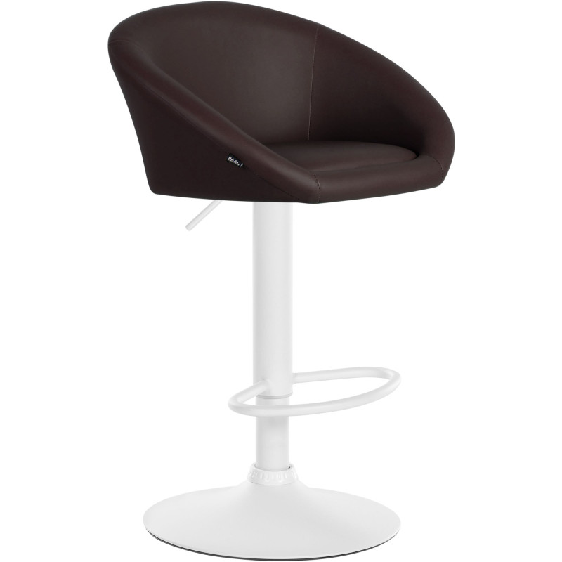 Tabouret de bar Davie, similicuir, blanc brun