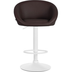 Tabouret de bar Davie, similicuir, blanc brun
