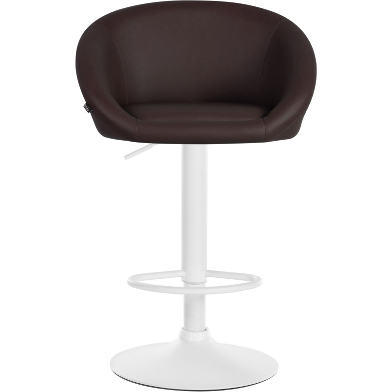Tabouret de bar Davie, similicuir, blanc brun