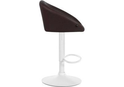Tabouret de bar Davie, similicuir, blanc/marron