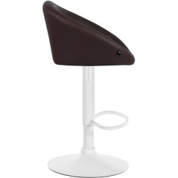 Tabouret de bar Davie, similicuir, blanc brun