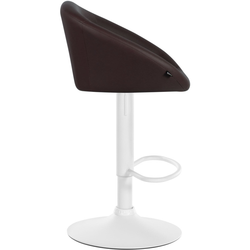 Tabouret de bar Davie, similicuir, blanc brun