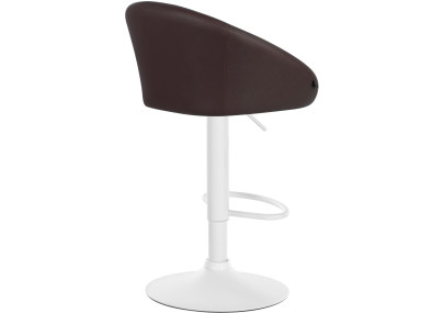 Tabouret de bar Davie, similicuir, blanc/marron