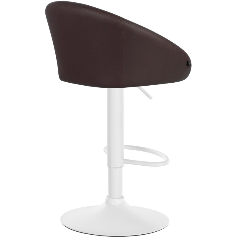 Tabouret de bar Davie, similicuir, blanc/marron