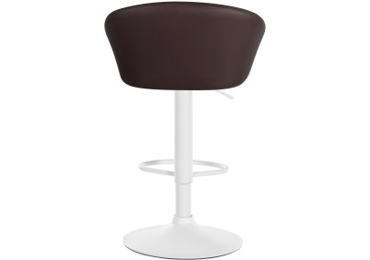Tabouret de bar Davie, similicuir, blanc/marron