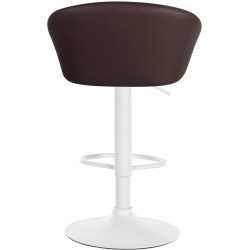 Tabouret de bar Davie, similicuir, blanc/marron
