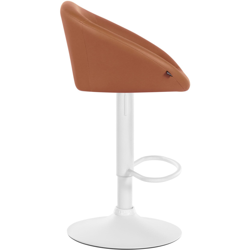 Tabouret de bar Davie, similicuir, blanc brun clair