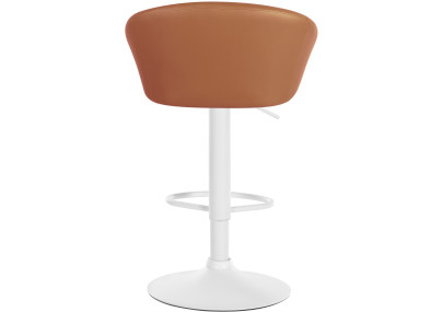 Tabouret de bar Davie, similicuir, blanc/marron clair