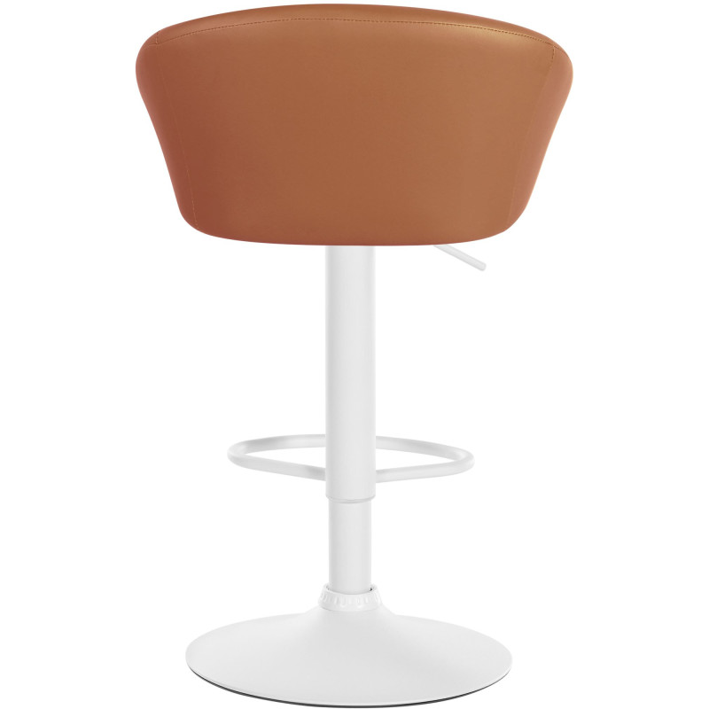 Tabouret de bar Davie, similicuir, blanc brun clair