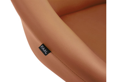 Tabouret de bar Davie, similicuir, blanc/marron clair