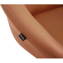 Tabouret de bar Davie, similicuir, blanc brun clair