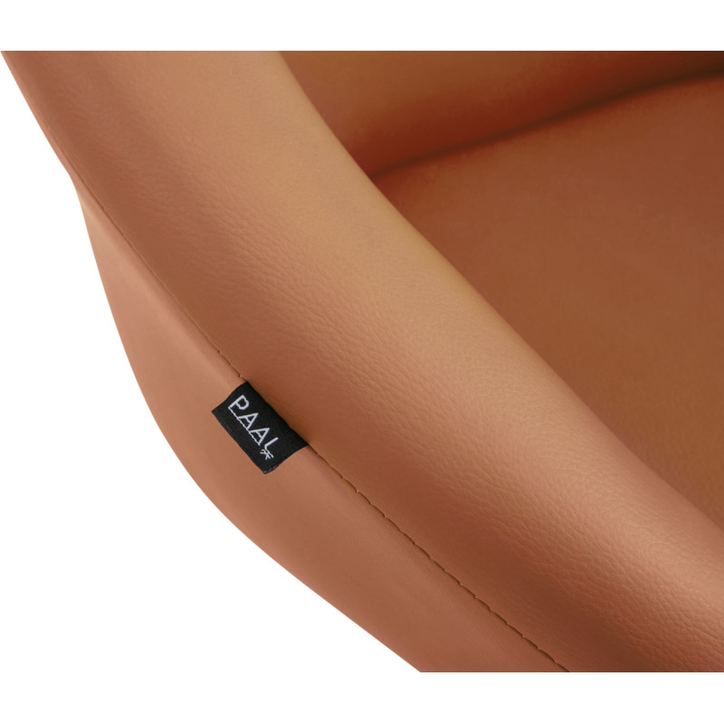 Tabouret de bar Davie, similicuir, blanc brun clair