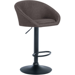 Tabouret de bar Davie, tissu : noir/gris foncé