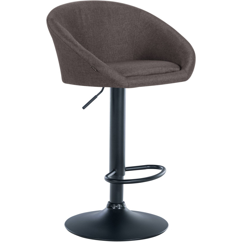 Tabouret de bar Davie, tissu noir gris foncé